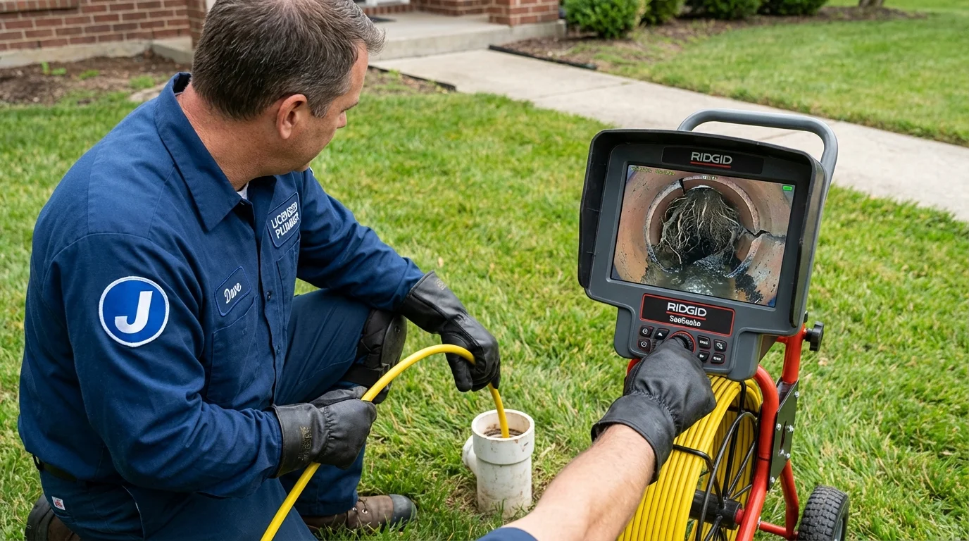 Sewer camera inspection being performed by Johns Plumbing LLC in Arbuckle